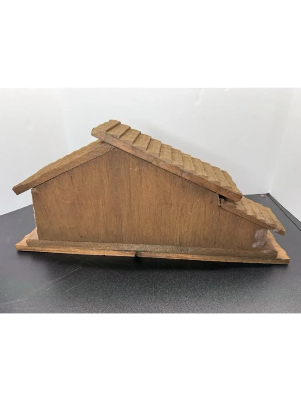 Goebel Maxcraft Nativity Stable Wood Stone Manger Scene 20” Long Made In USA